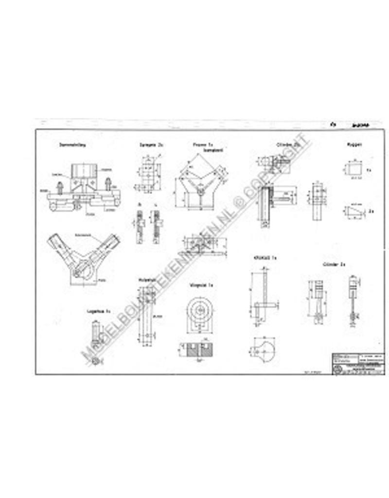 MBT 2 Zyl. oszillierende Dampfmaschine in V-Form - Bauzeichnung Maßstab 1 : N/A (60.01.007)