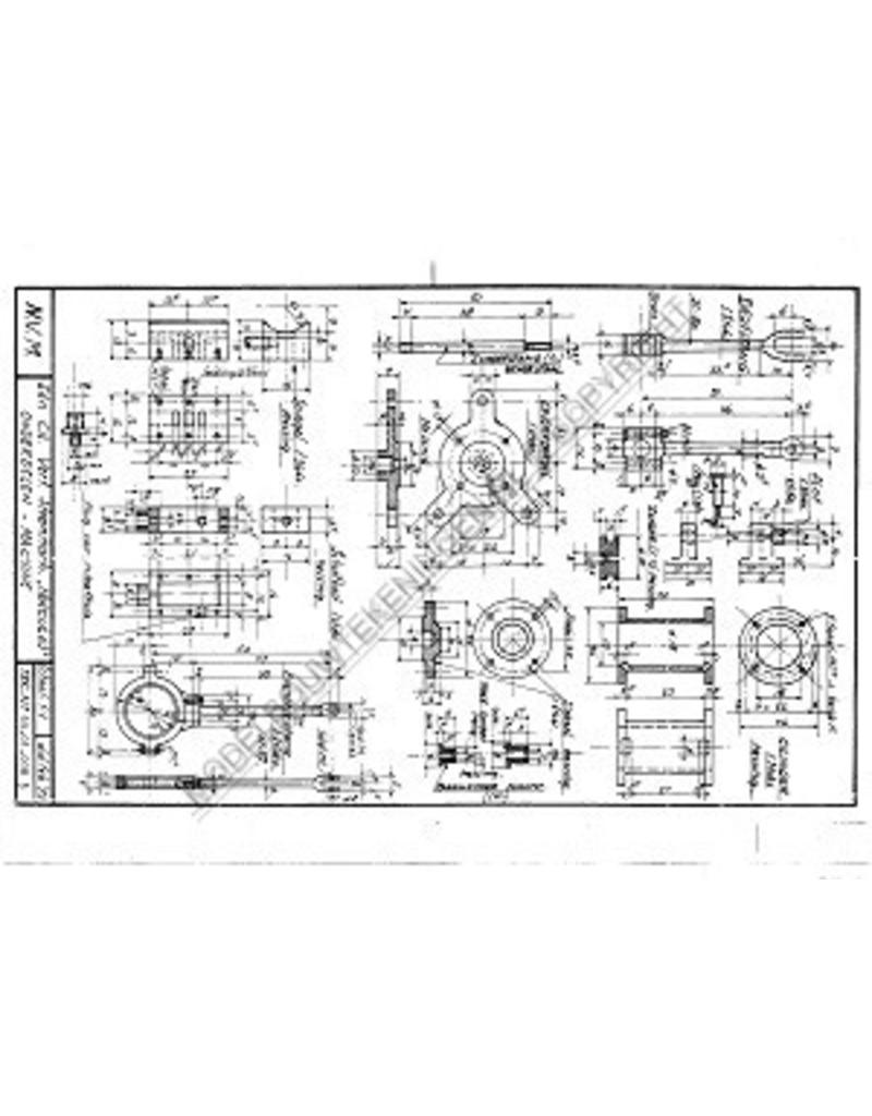 MBT Dampfanlage, stehende 1- und 2-Zylindermaschine mit Kessel und Hilfsausrüstung - Bauzeichnung Maßstab 1 : N/A (60.01.008)