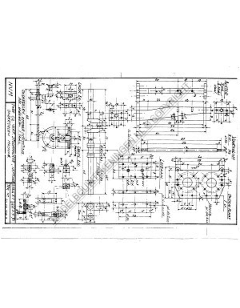 MBT Dampfanlage, stehende 1- und 2-Zylindermaschine mit Kessel und Hilfsausrüstung - Bauzeichnung Maßstab 1 : N/A (60.01.008)