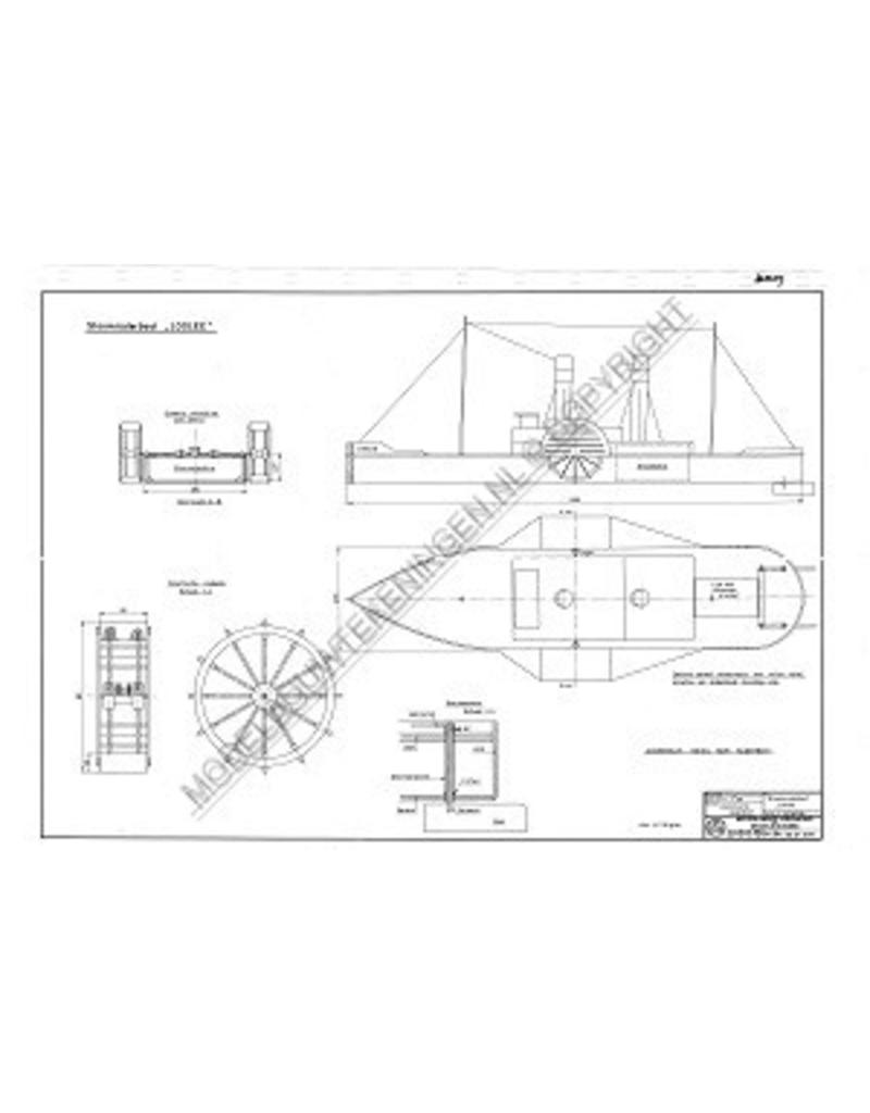 MBT Dubbelwerkende oscillerende stoommachine voor raderboot - Bouwtekening Schaal 1 : N/A (60.01.009)