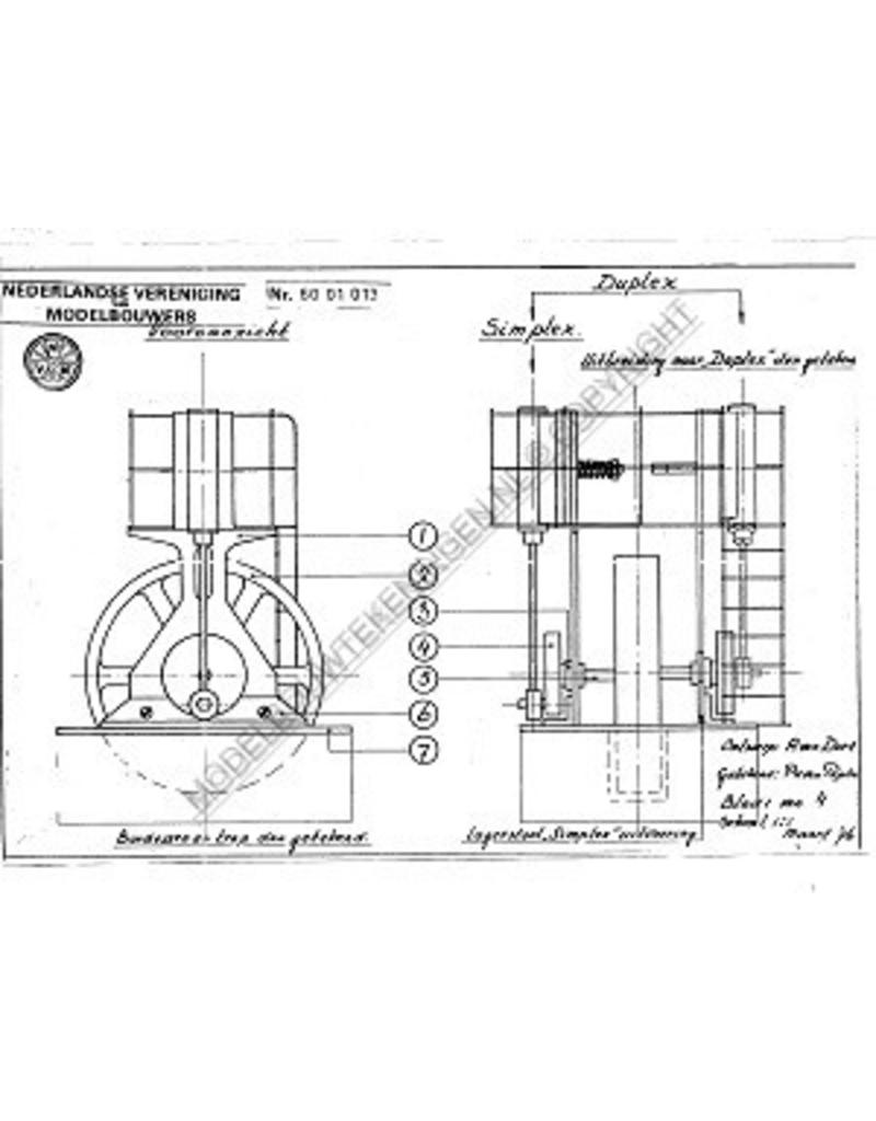 MBT Simplex - duplex stoommachine - Bouwtekening Schaal 1 : N/A (60.01.013)