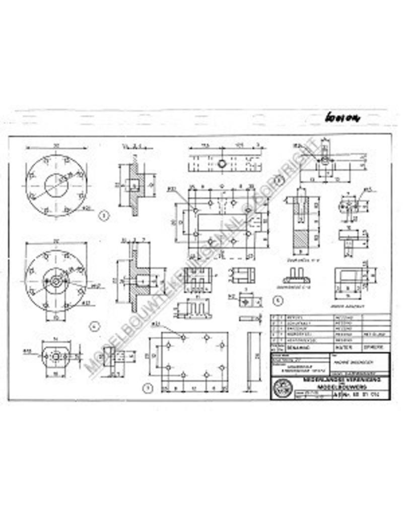 MBT Horizontale stoommachine Vesta - Bouwtekening Schaal 1 : N/A (60.01.014)
