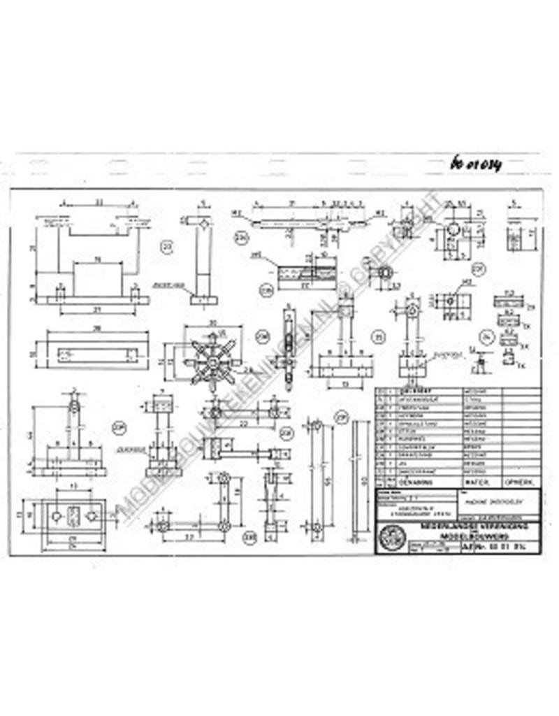 MBT Horizontale stoommachine Vesta - Bouwtekening Schaal 1 : N/A (60.01.014)