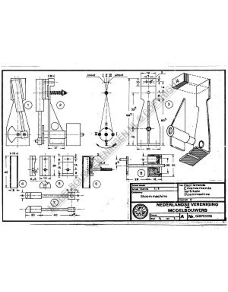 MBT Enkelwerkende osillerende verticale stoommachine - Bouwtekening Schaal 1 : N/A (60.01.016)