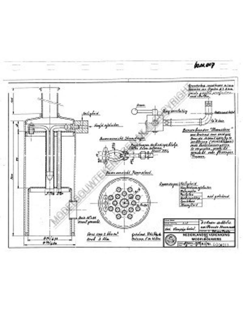 MBT Dubbelwerkende 2 cyl. oscillerende stoommachine met ketel - Bouwtekening Schaal 1 : N/A (60.01.017)