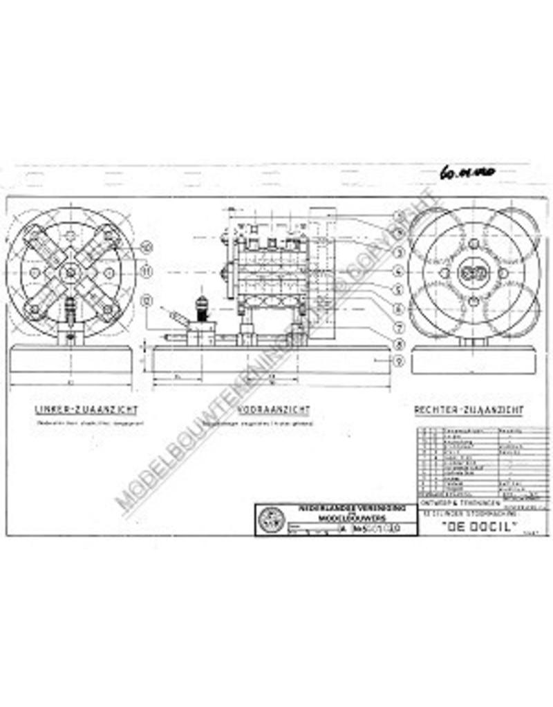 MBT 12 cyl. stoommachine De Docil - Bouwtekening Schaal 1 : N/A (60.01.020)