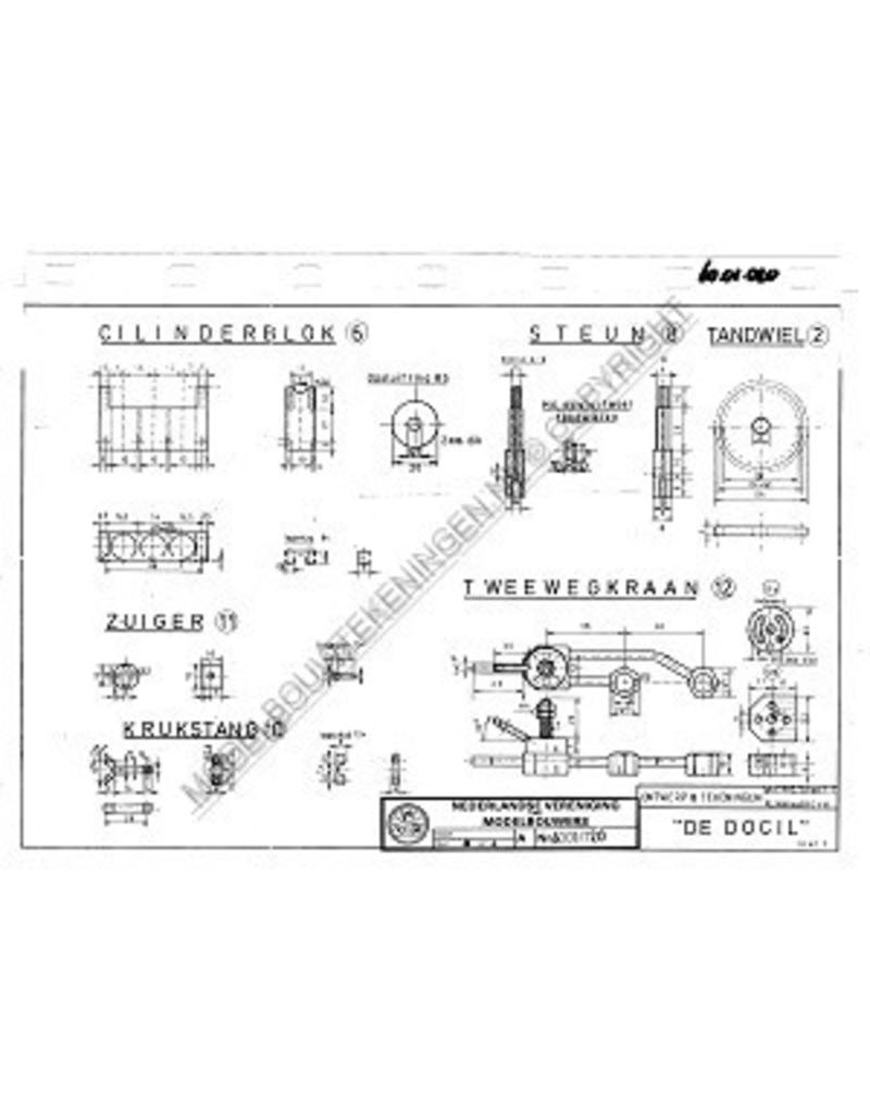 MBT 12 cyl. stoommachine De Docil - Bouwtekening Schaal 1 : N/A (60.01.020)