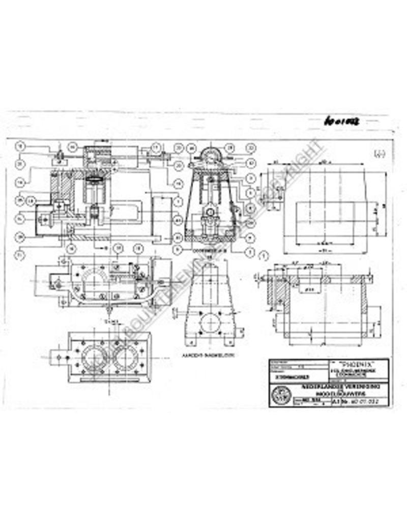 MBT Schnelllaufende 2-Zyl. Dampfmaschine Phoenix mit Kessel - Bauzeichnung Maßstab 1 : N/A (60.01.022)