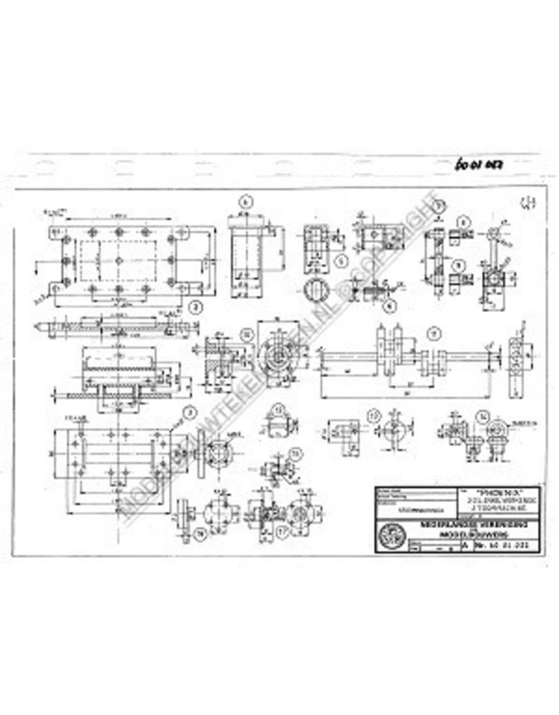 MBT Snellopende 2 cyl. stoommachine Phoenix met ketel - Bouwtekening Schaal 1 : N/A (60.01.022)