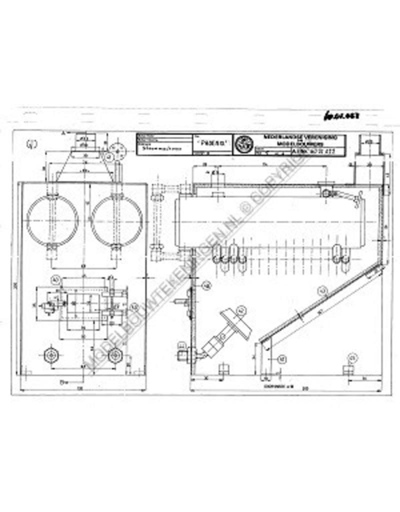 MBT Snellopende 2 cyl. stoommachine Phoenix met ketel - Bouwtekening Schaal 1 : N/A (60.01.022)