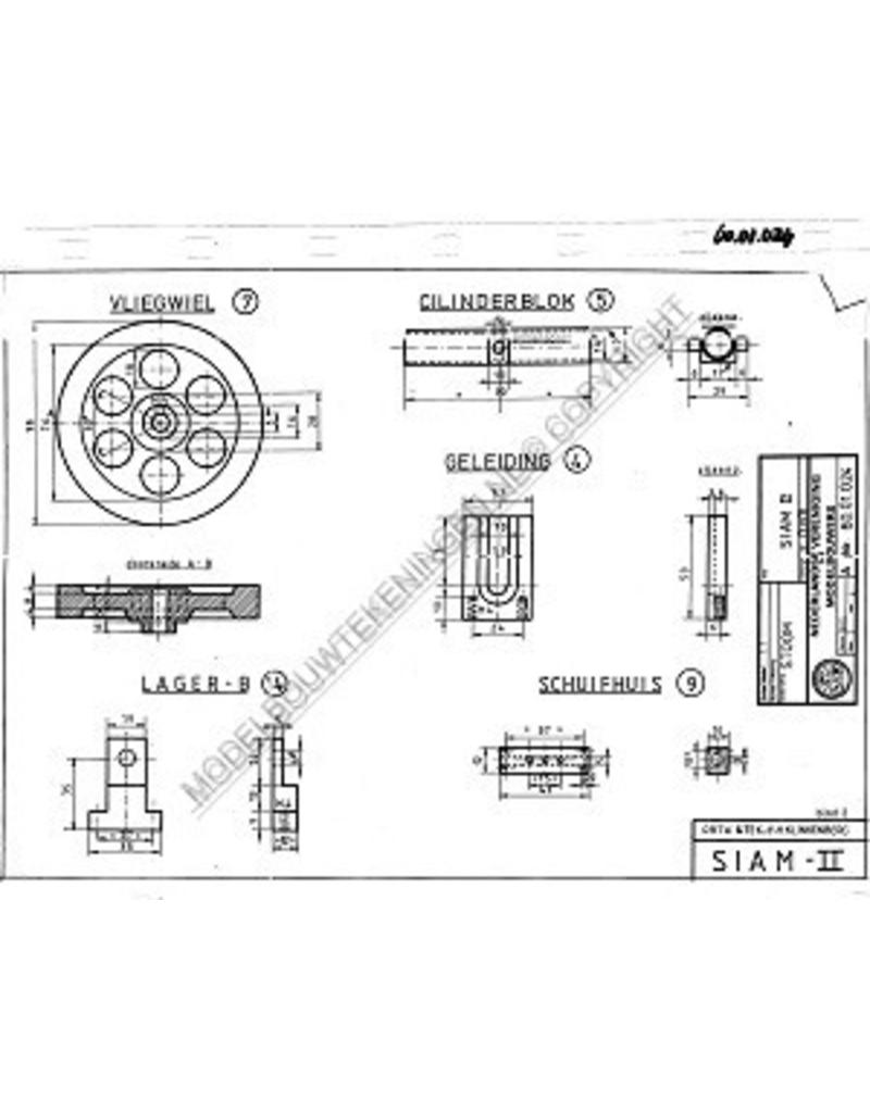 MBT Siam II, horizontale stoommachine - Bouwtekening Schaal 1 : N/A (60.01.024)