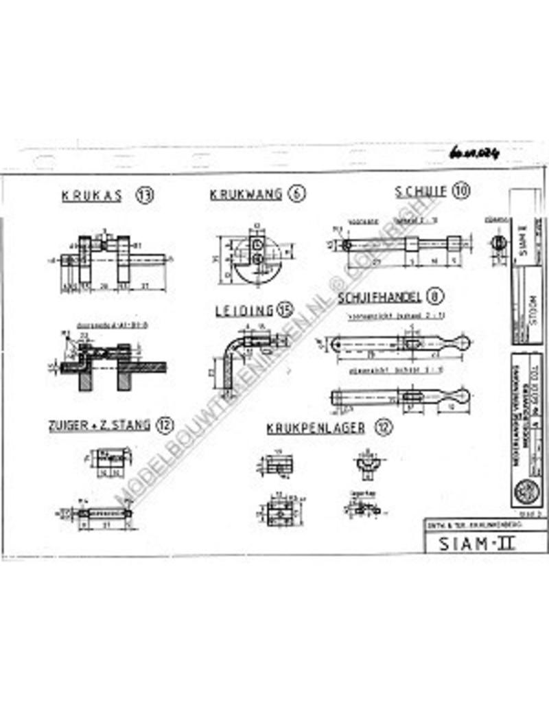 MBT Siam II, horizontale Dampfmaschine - Bauzeichnung Maßstab 1 : N/A (60.01.024)