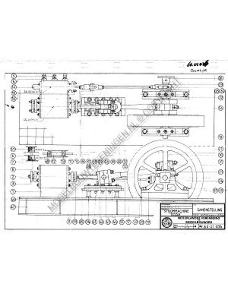 MBT Hor. stoommachine "Tessa" - Bouwtekening Schaal 1 : N/A (60.01.036)