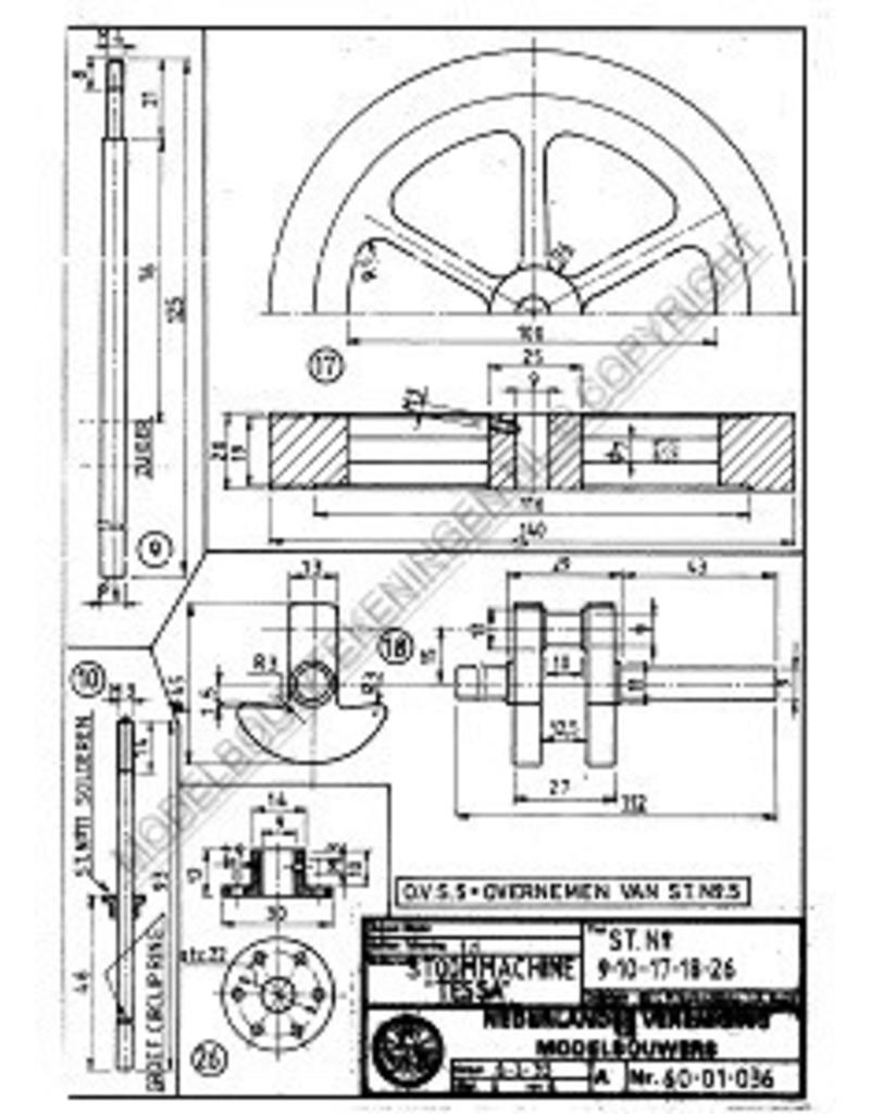 MBT Hor. Dampfmaschine "Tessa" - Bauzeichnung Maßstab 1 : N/A (60.01.036)