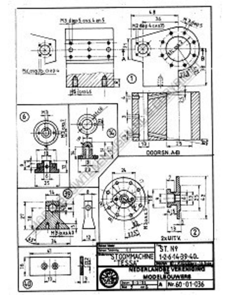 MBT Hor. Dampfmaschine "Tessa" - Bauzeichnung Maßstab 1 : N/A (60.01.036)