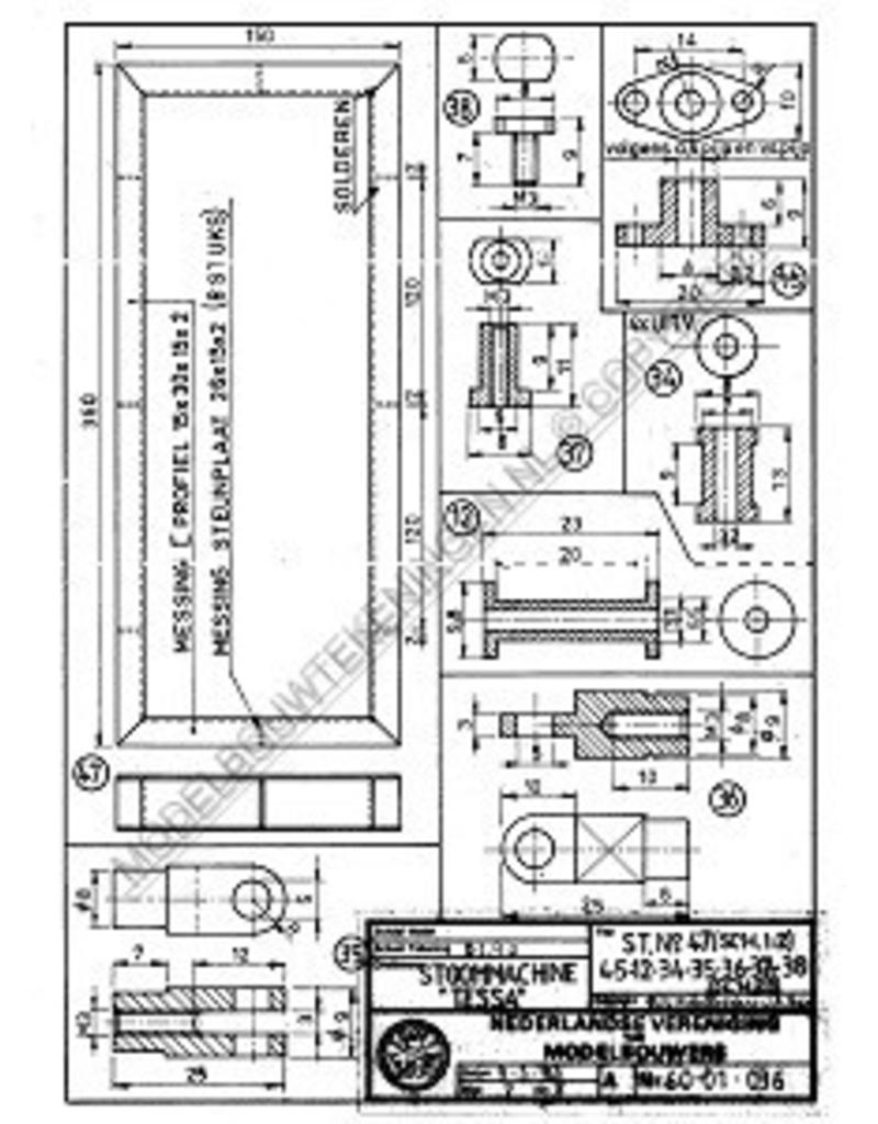 MBT Hor. Dampfmaschine "Tessa" - Bauzeichnung Maßstab 1 : N/A (60.01.036)