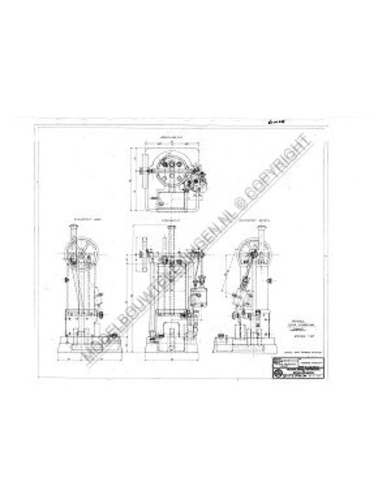 MBT Verticale stoommachine "Lennart" met ketel - Bouwtekening Schaal 1 : N/A (60.01.037)