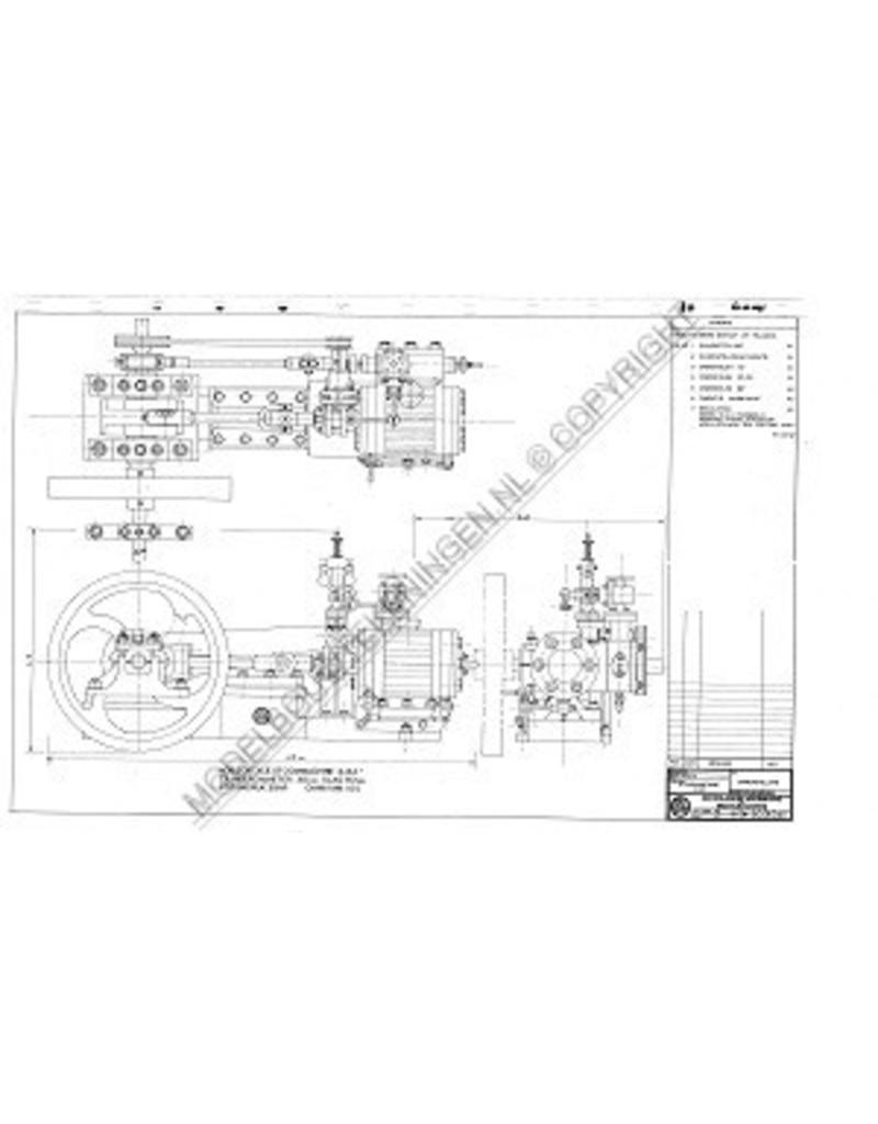 MBT Horizontale stoommachine "Ajax" - Bouwtekening Schaal 1 : N/A (60.01.041)