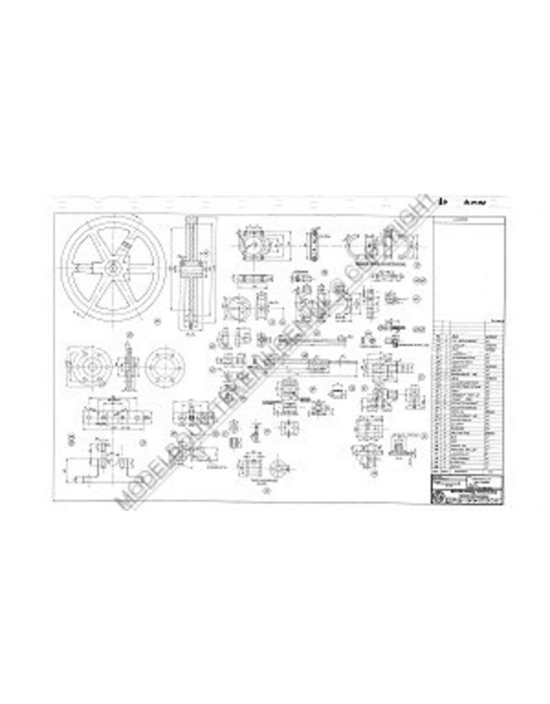 MBT Horizontale stoommachine "Ajax" - Bouwtekening Schaal 1 : N/A (60.01.041)