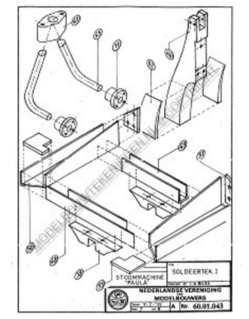 MBT 2-cilinder verticale stoommachine "Paula" - Bouwtekening Schaal 1 : N/A (60.01.043)