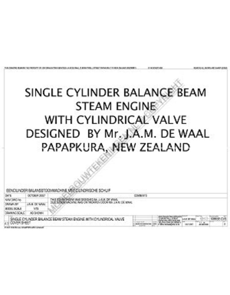 MBT Eencilinder balans stoommachine met cilindrische schuif - Bouwtekening Schaal 1 : N/A (60.01.053/A)