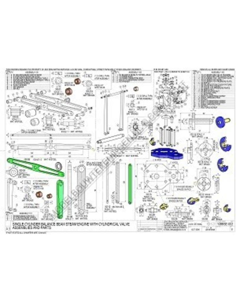 MBT Eencilinder balans stoommachine met cilindrische schuif - Bouwtekening Schaal 1 : N/A (60.01.053/A)