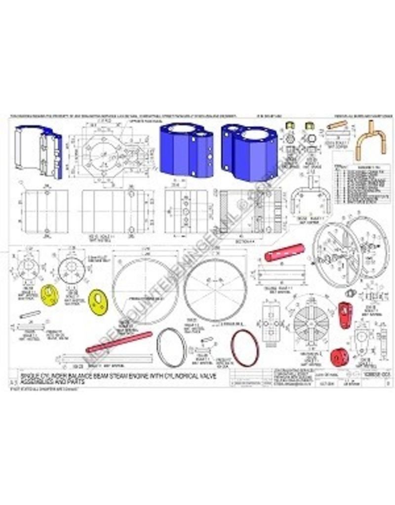 MBT Eencilinder balans stoommachine met cilindrische schuif - Bouwtekening Schaal 1 : N/A (60.01.053/A)