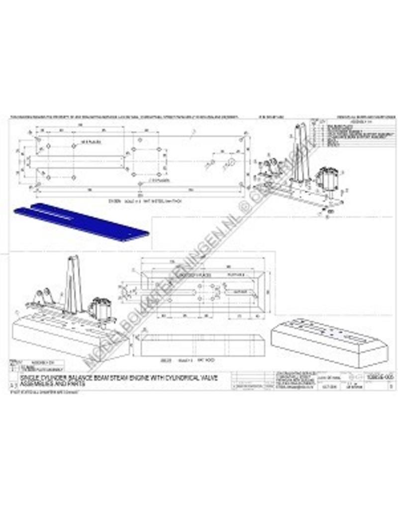 MBT Eencilinder balans stoommachine met cilindrische schuif - Bouwtekening Schaal 1 : N/A (60.01.053/A)