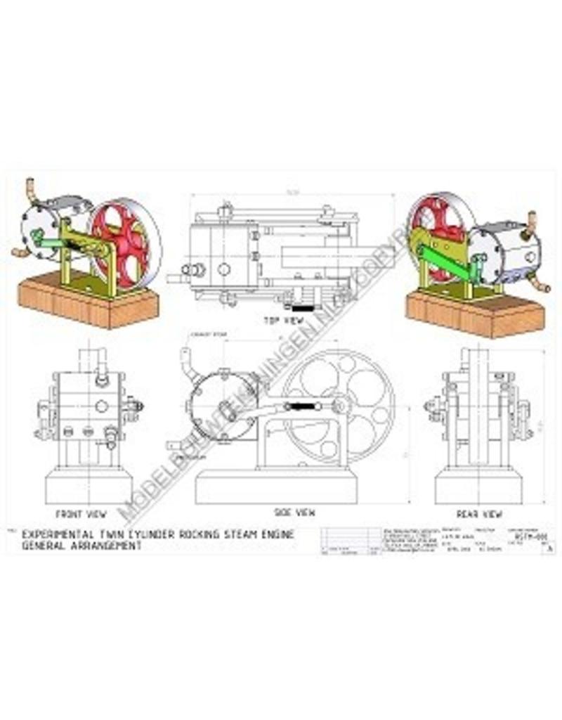 MBT CD-Zweizylinder-Taumelkolben-Dampfmaschine; Zeichnungen und Animationen - Bauzeichnung Maßstab 1 : N/A (60.01.054)