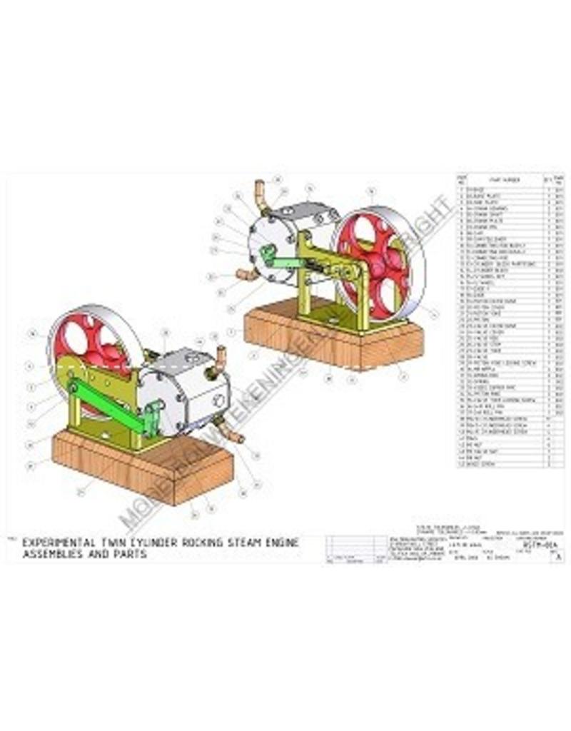 MBT CD-Zweizylinder-Taumelkolben-Dampfmaschine; Zeichnungen und Animationen - Bauzeichnung Maßstab 1 : N/A (60.01.054)