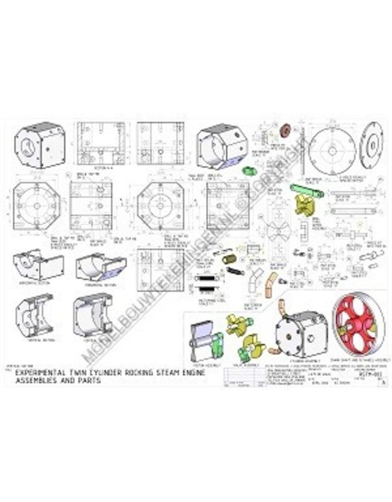 NVM 60.01.054 CD Twin-Zylinder-Schwenkkolbenmaschine; Zeichnungen und Animationen