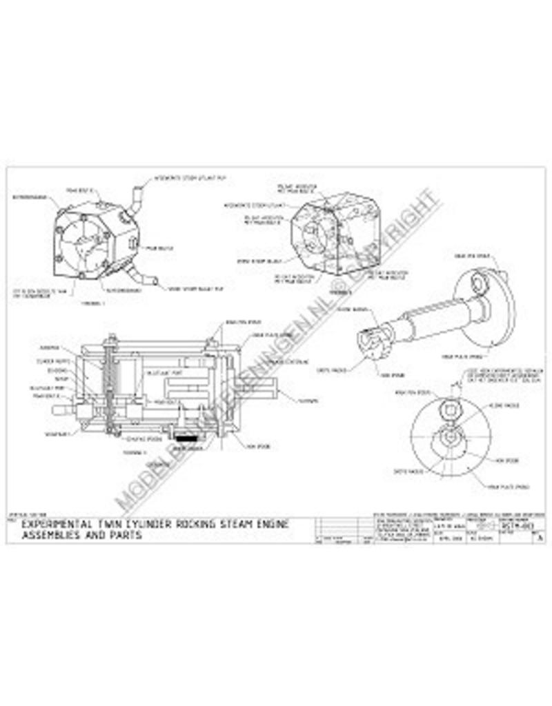 MBT CD-Zweizylinder-Taumelkolben-Dampfmaschine; Zeichnungen und Animationen - Bauzeichnung Maßstab 1 : N/A (60.01.054)