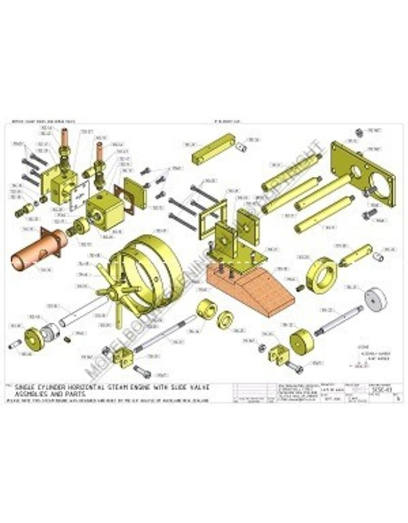 MBT CD-1-Zylinder horizontale Dampfmaschine - Bauzeichnung Maßstab 1 : N/A (60.01.055/A)