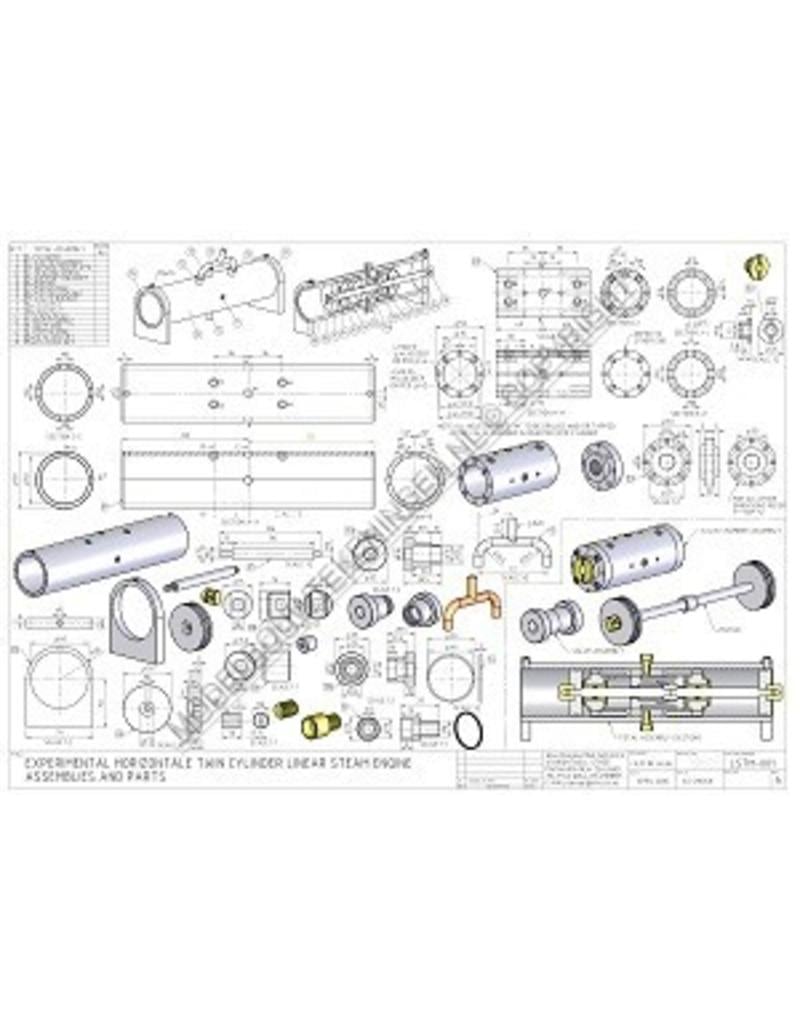 MBT CD - Zweizylinder-Linear-Dampfmaschine - Bauzeichnung Maßstab 1 : N/A (60.01.058)