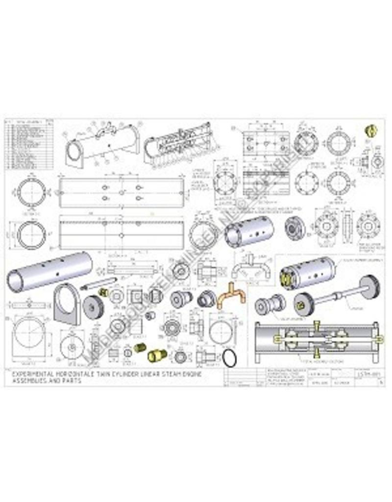 MBT Tweecilinder lineaire stoommachine - Bouwtekening Schaal 1 : N/A (60.01.058/A)