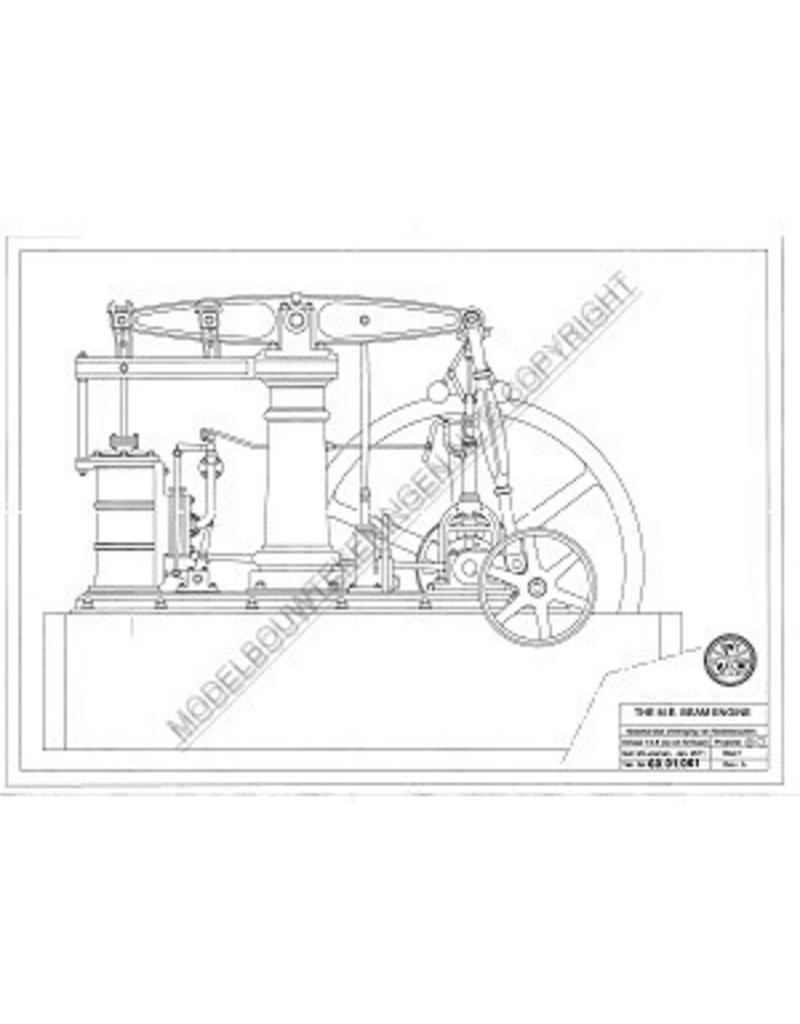 MBT ME Beam Engine - balansstoommachine - Bouwtekening Schaal 1 : N/A (60.01.061)