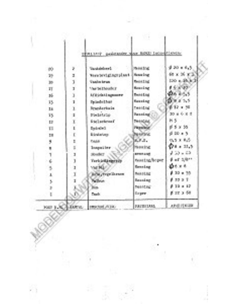MBT Gasbrander voor Mamod stoomlocomotief - Bouwtekening Schaal 1 : N/A (60.03.006)
