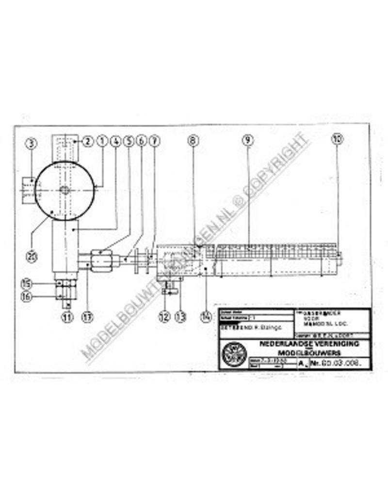 MBT Gasbrander voor Mamod stoomlocomotief - Bouwtekening Schaal 1 : N/A (60.03.006)