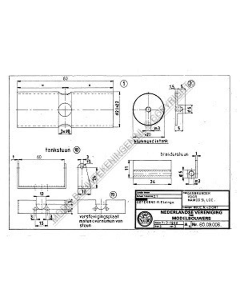 MBT Gasbrander voor Mamod stoomlocomotief - Bouwtekening Schaal 1 : N/A (60.03.006)