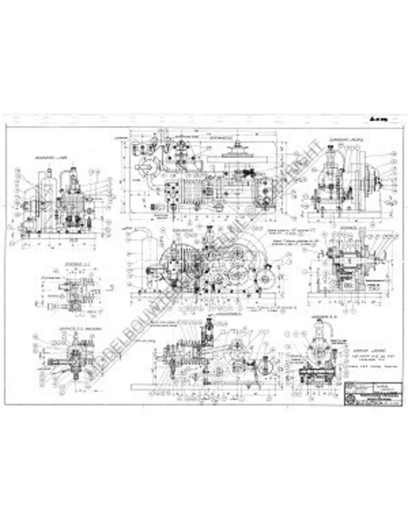 MBT 4-tact gasmotor "Johanna" 14 cc - Bouwtekening Schaal 1 : N/A (60.10.004)