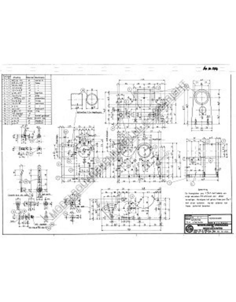 MBT 4-tact gasmotor "Johanna" 14 cc - Bouwtekening Schaal 1 : N/A (60.10.004)