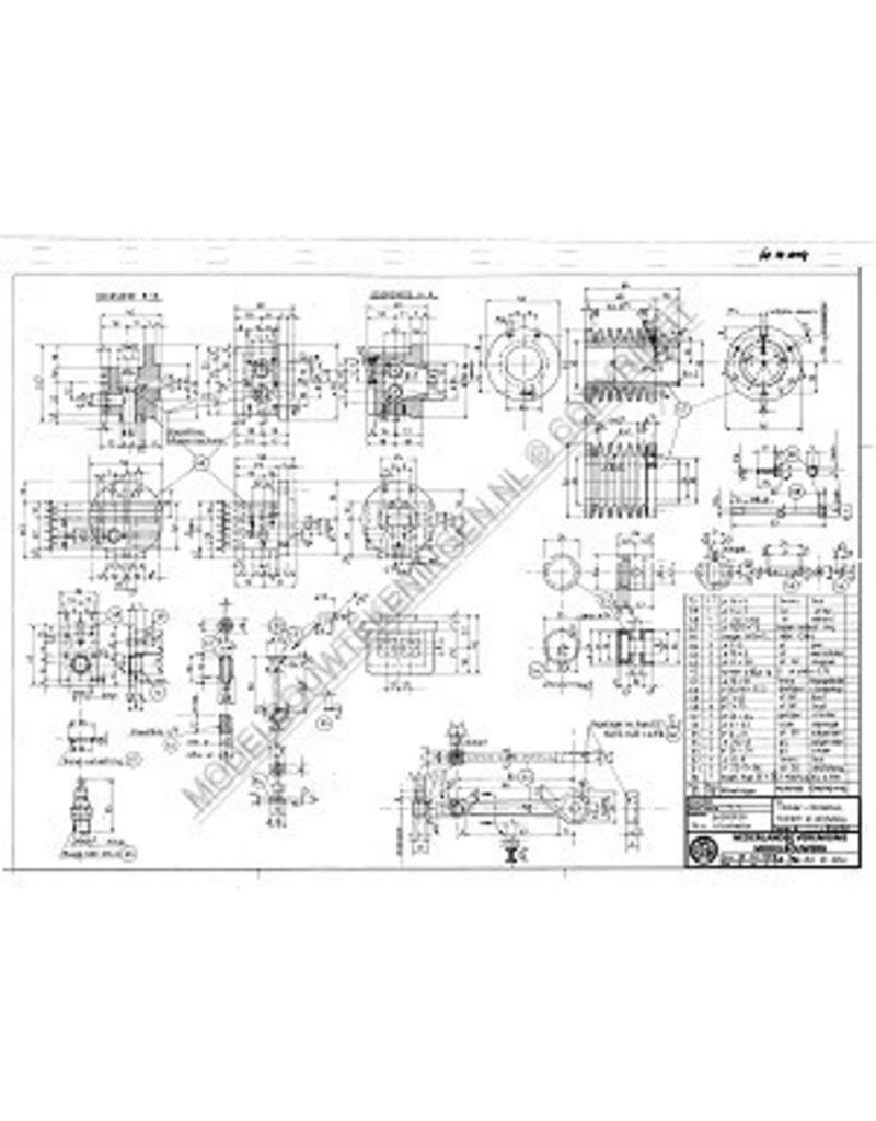 MBT 4-tact gasmotor "Johanna" 14 cc - Bouwtekening Schaal 1 : N/A (60.10.004)