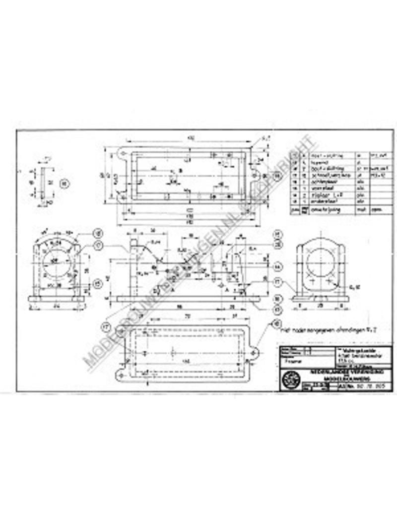 MBT Watergekoelde 4-tact-motor 17,5 cc vrij naar "Lister" - Bouwtekening Schaal 1 : N/A (60.10.005)