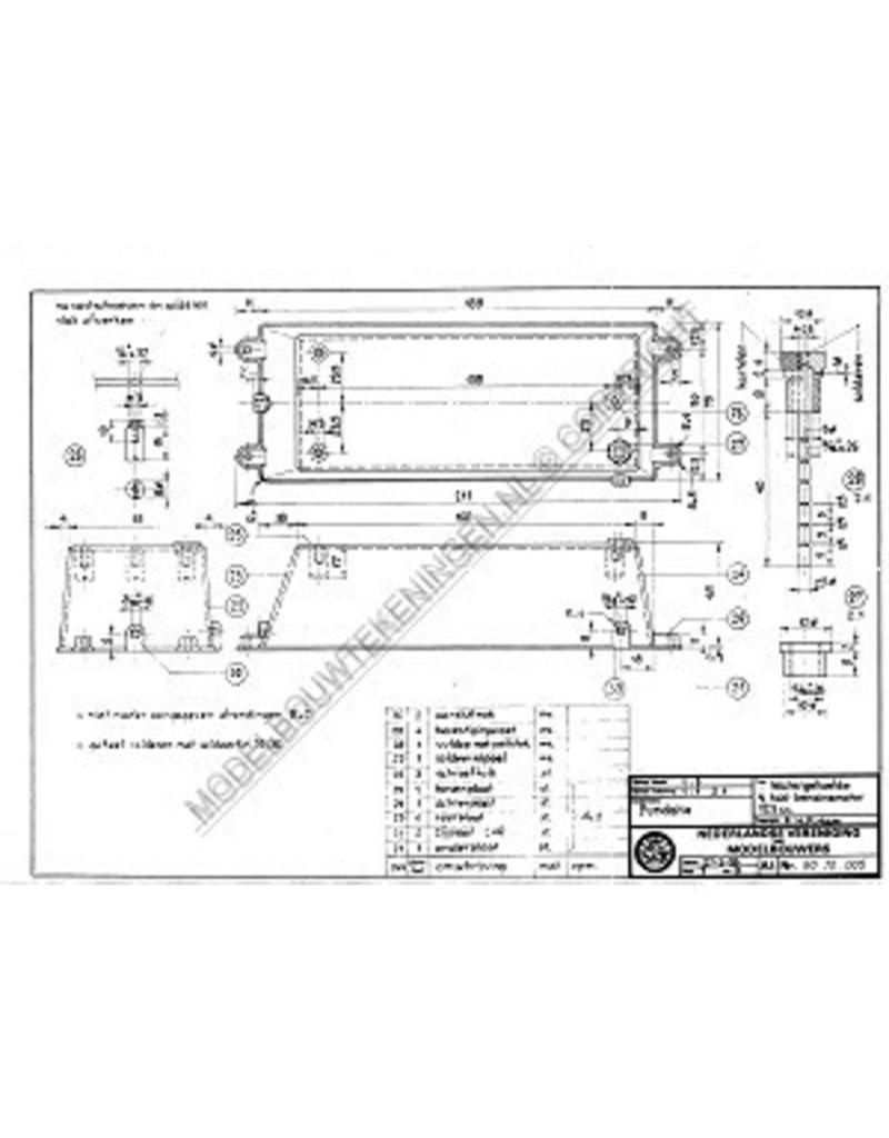 MBT Watergekoelde 4-tact-motor 17,5 cc vrij naar "Lister" - Bouwtekening Schaal 1 : N/A (60.10.005)