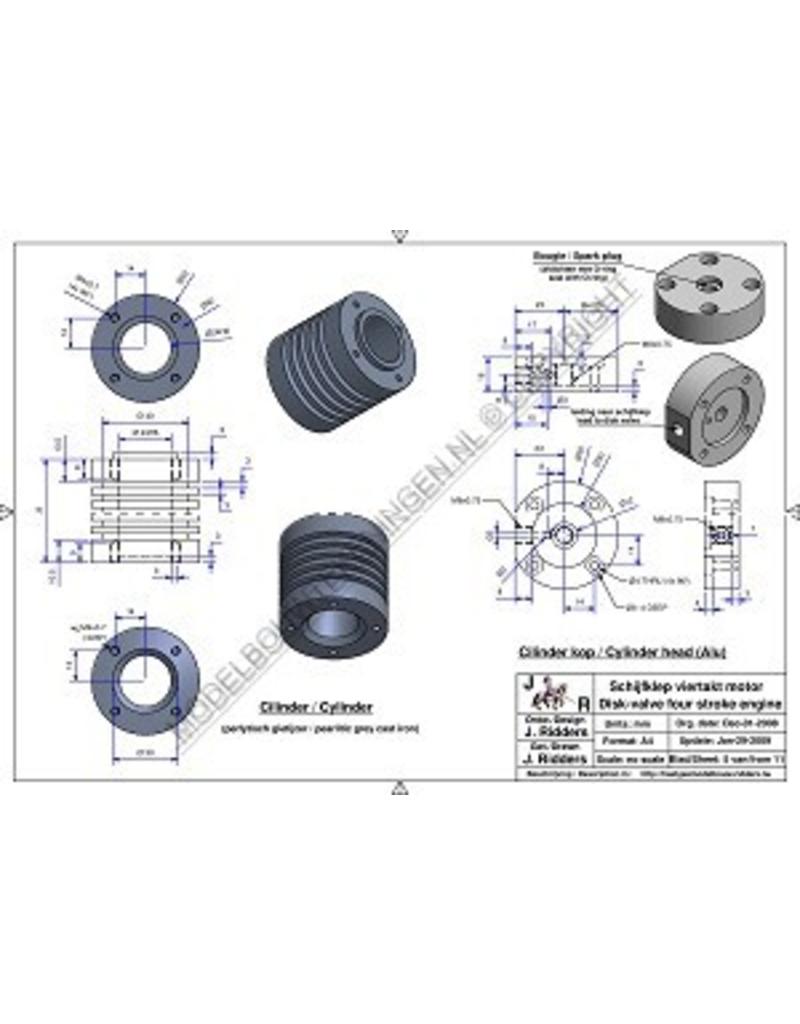 MBT Viertaktmotor met roterende schuiven - Bouwtekening Schaal 1 : N/A (60.10.014)