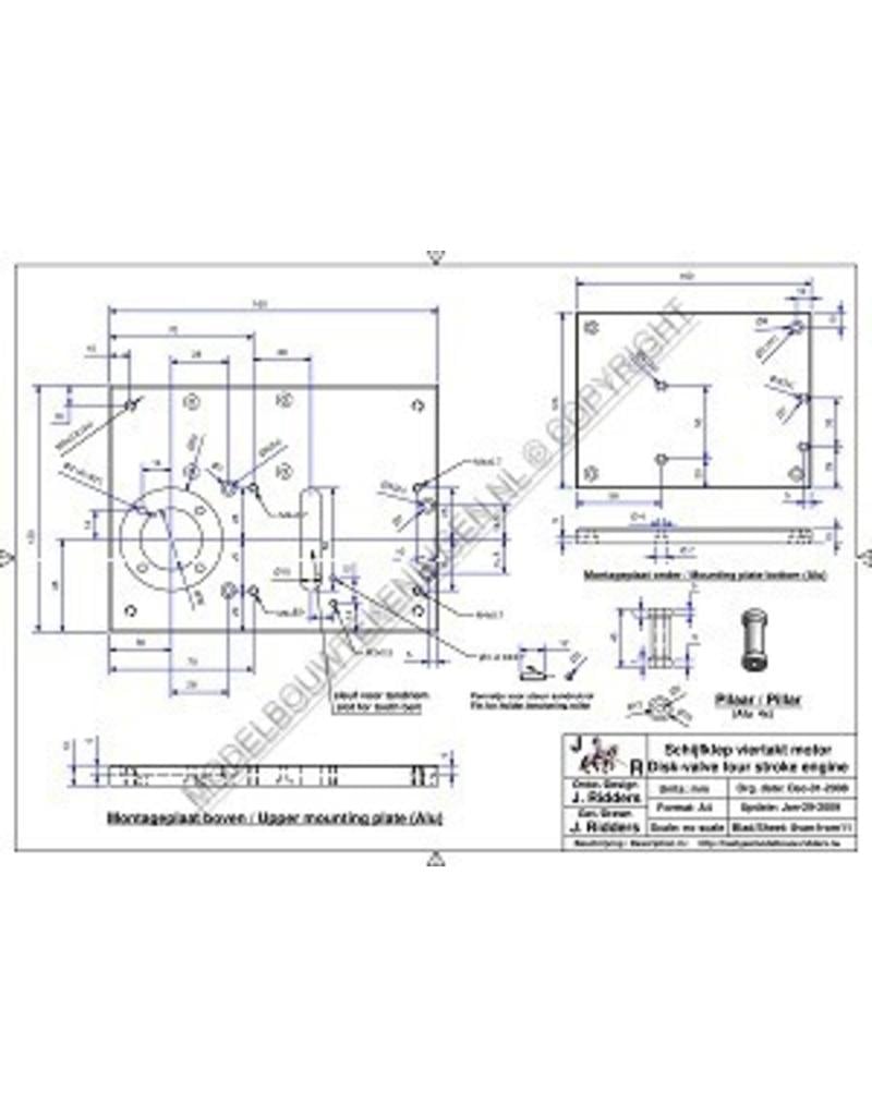 MBT Viertaktmotor met roterende schuiven - Bouwtekening Schaal 1 : N/A (60.10.014)