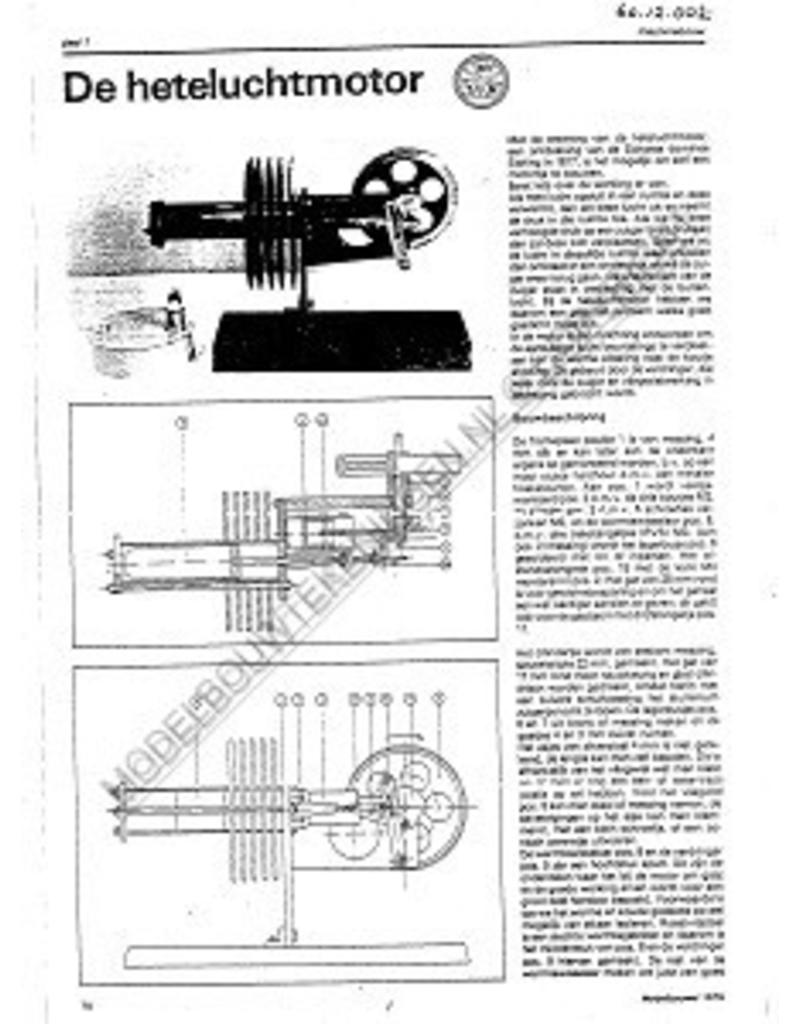 MBT Horizontaler Heißluftmotor - Bauzeichnung Maßstab 1 : N/A (60.12.002)