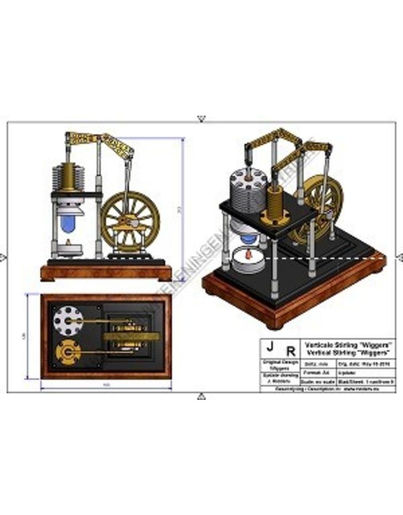 MBT Vertikaler Stirlingmotor "Wiggers" - Bauzeichnung Maßstab 1 : XX (60.12.025)
