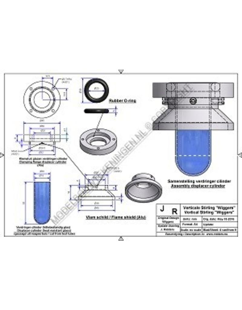 MBT Vertikale Stirlingmotor "Wiggers" - Bouwtekening Schaal 1 : XX (60.12.025)