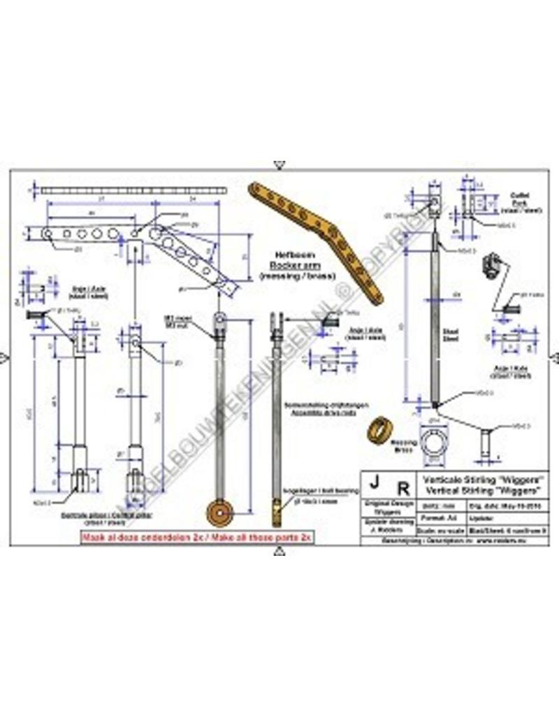 MBT Vertikaler Stirlingmotor "Wiggers" - Bauzeichnung Maßstab 1 : XX (60.12.025)